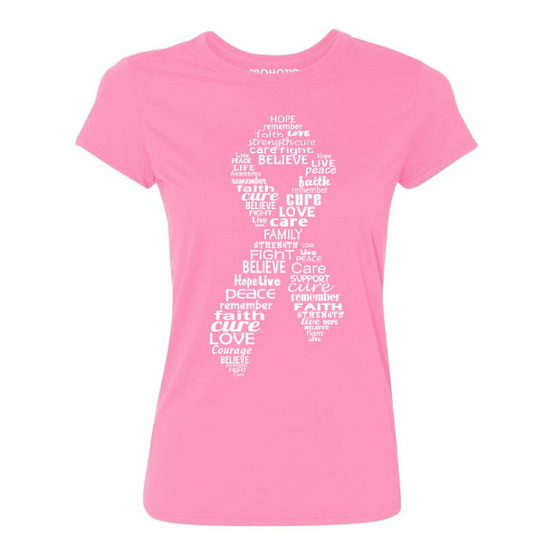 Think Pink Women's V-Neck T-shirt Breast Cancer Awareness Ribbon Shirts